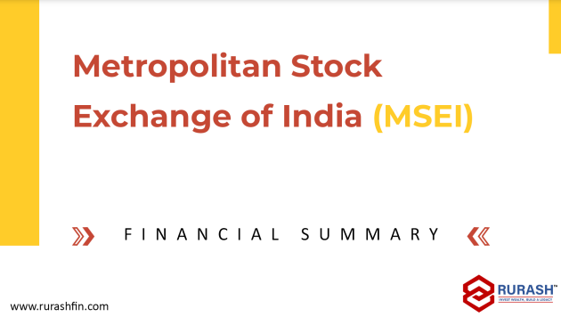 Financial Summary Of Metropolitan Stock Exchange of India