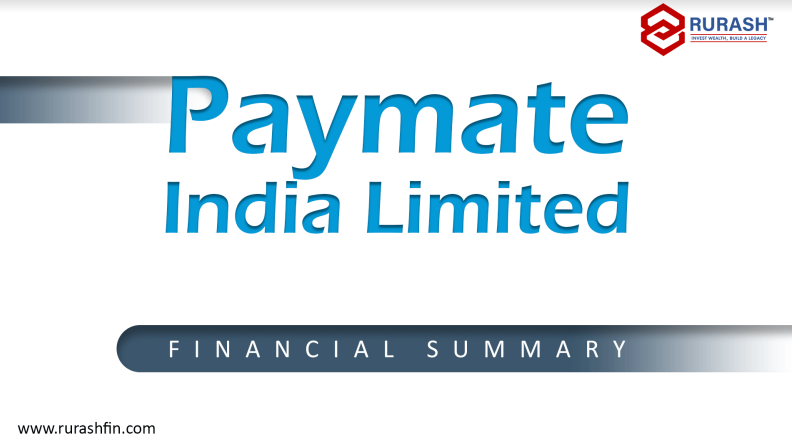 Financial Summary Of Paymate India Limited